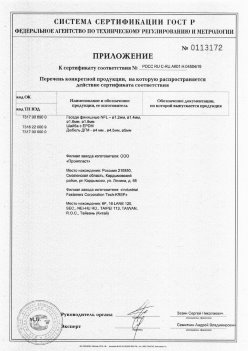 2019.11.16 Кострома - Приложение к сертификату Изделия крепежные из металла, торговая марка Tech-KREP. Серийный выпуск
